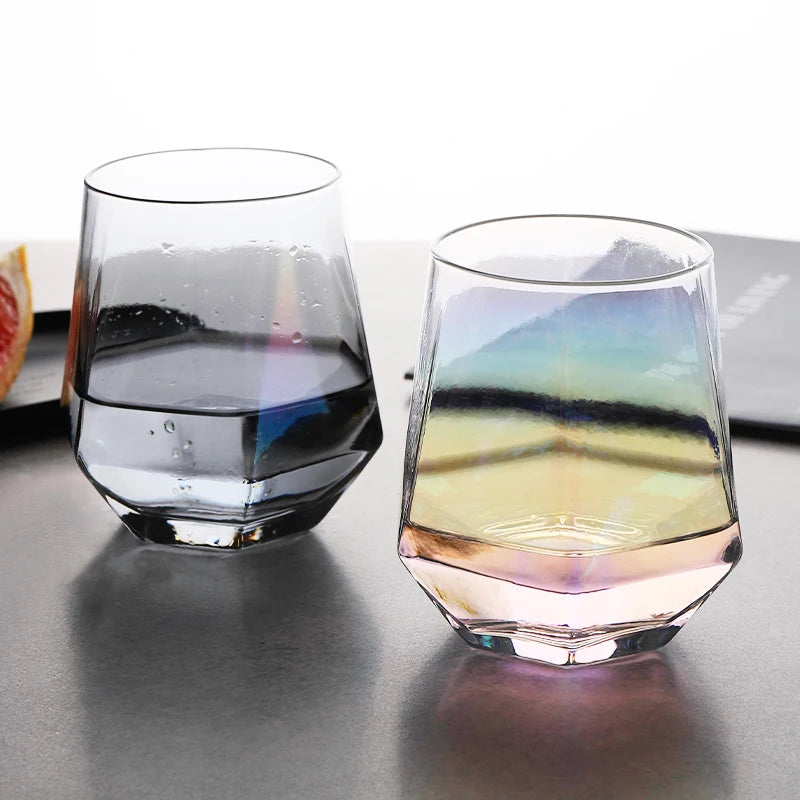 Custom logo Lead Free Luxury Colorful Sctoch Diamond Whisky Glasses Old Fashioned Whiskey Glass