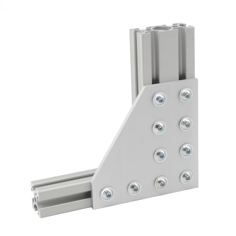 China Manufacturer 6433 Cnc Aluminum Rohs Oem Odm 10 Series  10 Hole 90 Degree Joining Plate for Aluminium Profile  10/15 Inches