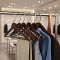 Custom Logo Solid Wood Coat Hanger Storage Kitchen Office Wardrobe Shirt Hangers Coat Suit Shirt Wood Hangers