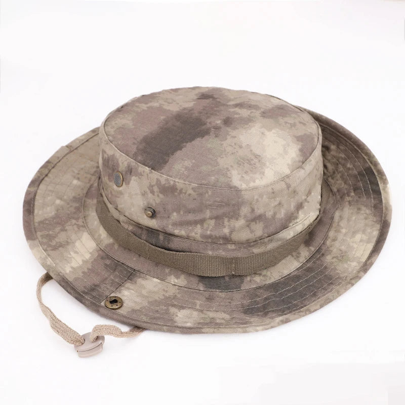 Custom Outdoor Tactical Camouflage Multi-Panel Sports Caps Breathable Visor Unisex Adult Summer Hiking Hat Casual Benny Sunblock
