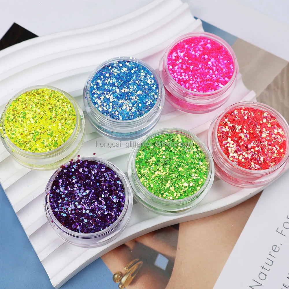 Wholesale Iridescent Chunky Mix Glitter Bulk  Nail Art Glitter Christmas Decorations Resin Crafts Polyester Glitters