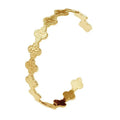 2026 Non Tarnish New Fashion Stainless Steel 14k Gold Four Leaf Clover Opening Bracelet Women Spot Wholesale