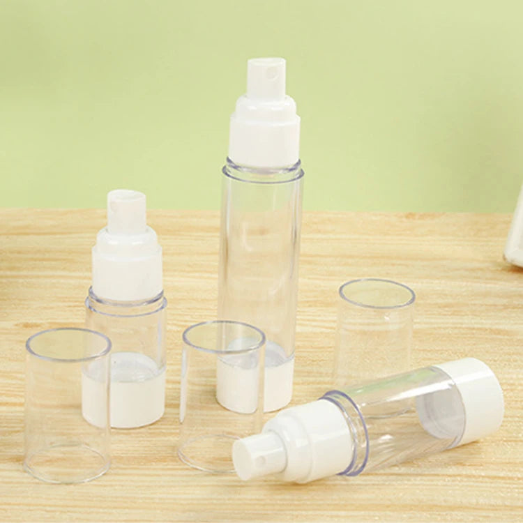 15/30/50ml AS Airless Spray Portable Press Lotion Bottle Makeup Subpackage Sunscreen Cosmetic Airless Pump Cosmetics Bottle
