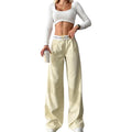 Casual Women's High Waist Shaper Pants with Wide Legs and Letter Printing Long and Straight for Summer ODM Supply