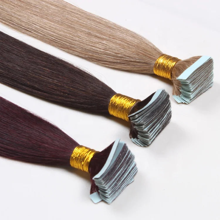 Wholesale 9A Russian Remy Skin Weft Extensions Double Drawn Tape in Virgin Human Hair Quality Tape Hair for Hair Extensions