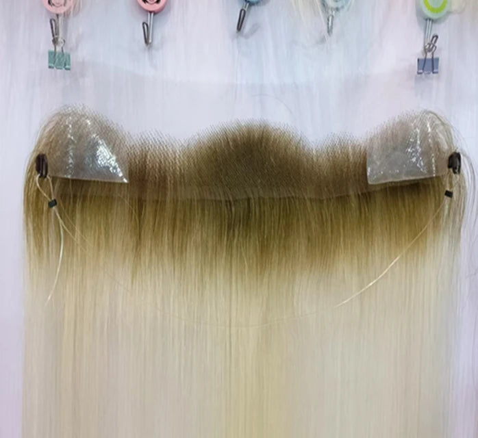 LONGFOR 2025 New Arrival 1.5x13\" HD for Swiss Lace and PU Hairline Pre-Plucked Indian Hair with String Easy to Wear Blond Color