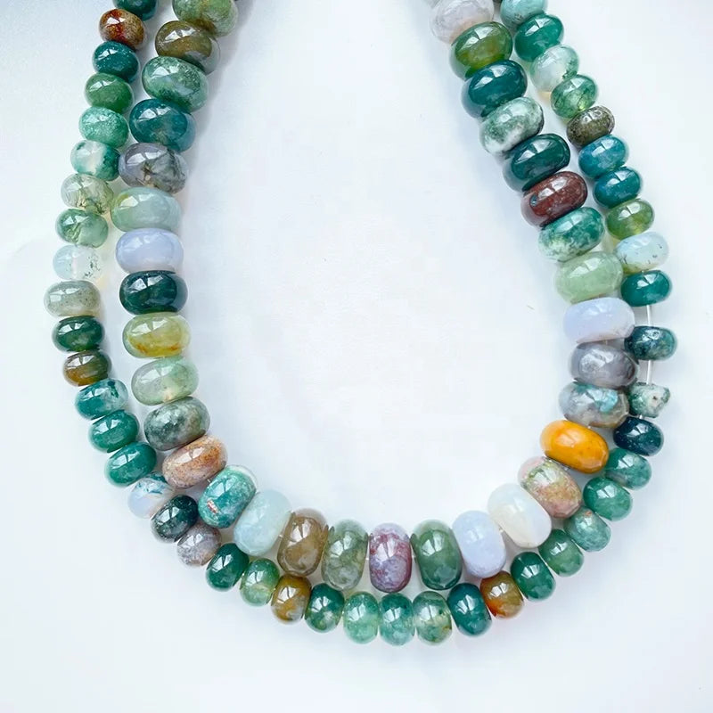 Wholesale Natural Indian Agate Fancy Jasper Abacus Rondelle Beads Gemstone Loose Beads