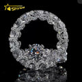 10K Solid White Gold 50 Pointers Side Iced Lab Grown Diamond CVD Eternity Ring Set
