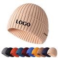 Custom Made Logo Winter Hat for Woman Knit Bonnet Acrylic Woman Autumn Warm Skullies Unisex Solid Color Beanies