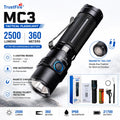 TrustFire MC3 2500LM Tactical Flashlight Magnetic USB Rechargeable LED Torch 21700 IP68 Waterproof Self Defense Flashlight