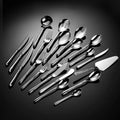 Premium Forged Handle 304 Stainless Steel Cutlery Set Modern Melon Handle Western Steak Knife Public Slotted Spoon Parties