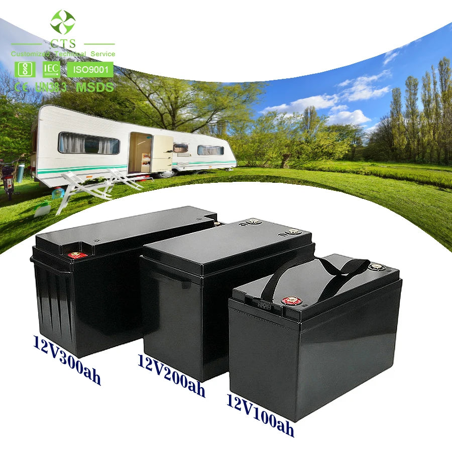 CTS 12.8V 12V Lifepo4 Battery 100ah 1280wh Lithium Battery Pack 1.28kwh for RV Solar System MegaBDM