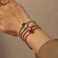Fashion Jewelry Popular Trendy Stainless Steel 18k Gold Plated White Zircon Bracelets Heart Tennis Zircon Charm Bracelet