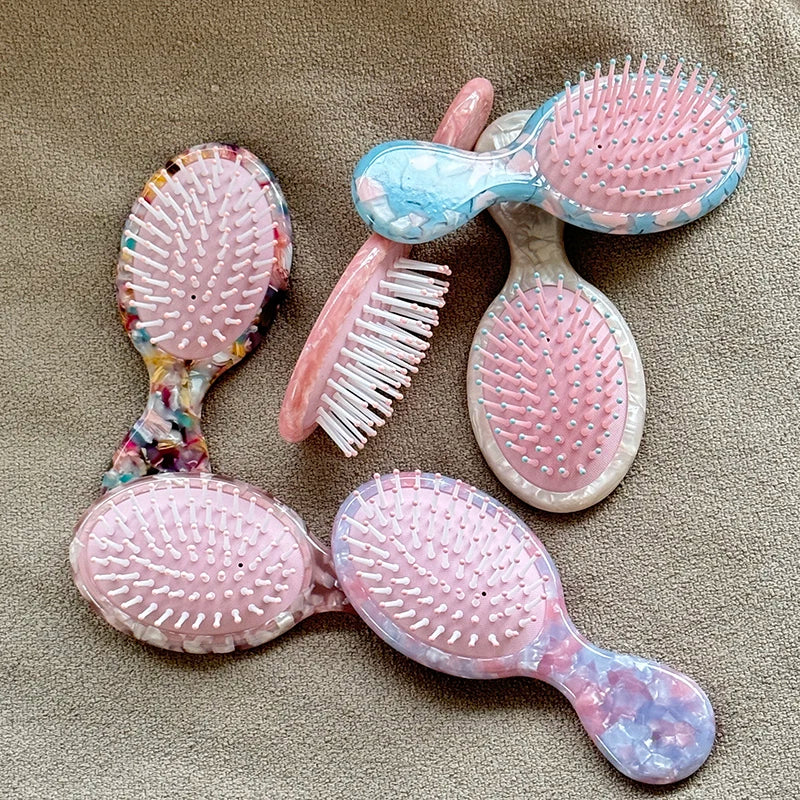 ZiTeng Customizable LOGO Acetate Hair Comb Massage airbag Comb Small Oval Portable Comb for Home Hair Styling and Curling