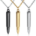 Zhongzhe Jewelry Bullet Pendant for Men Necklace Custom Stainless Steel Vintage Three Color Stylish Male Jewelry