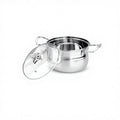Modern Design 6-Piece Eco-Friendly Non-Stick Cookware Set Stainless Steel Pot Glass Bottom Spiral Metal Dish Direct Factory