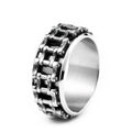 OAHLAN Wholesale Customized Fashion Jewelry Vintage Motorcycle Chain Design Stainless Steel Rings for Men