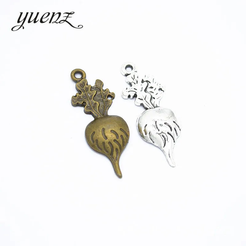 YuenZ Antique Style radish Charm Fit Bracelet Necklace Pendant Diy Jewelry 35*12mm K22