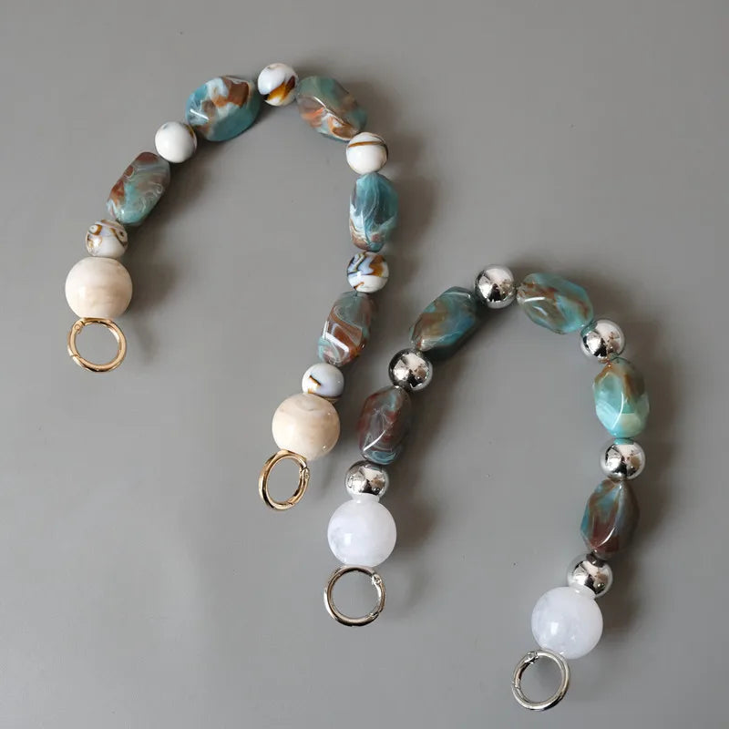 Meetee B-C065 Bag Accessories Fashion Retro Handmade Hit Color Ink Resin Acrylic Beads Bag Portable Chain