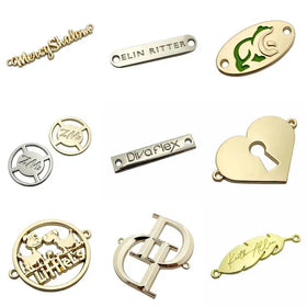 Hollowed Out Customized Branded logo Tags Accessories Metal Plates for Bag