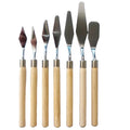 7 Pieces Wooden Handle Stainless Steel Palette Knife Art Supplies for Oil Painting and Paint Application