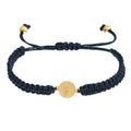 Creative Handmade Braided Adjustable Couple Hand Rope Gold Stainless Steel Holy Father Cross Charm Bracelet Gifts for Women