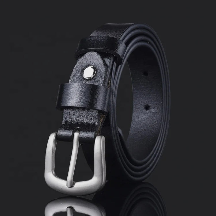 Factory Custom Black Thin Children Formal Cowhide Leather Kids School Boy Waist Belt