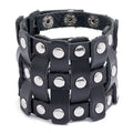 Wholesale Men's Retro Simple Genuine Leather Cuff Bracelet Punk Hip Hop Style Wide Leather Bracelet