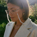 Multipurpose Irregular Crystal Beaded Glasses Chain Transparent Natural Crystal Eyeglasses Chainspectacle Chains
