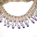 Crystal AB Rhinestone Fringe Tailoring Materials and Accessories Dress Trim Rhinestone Trimming for Carnival Costume Designs