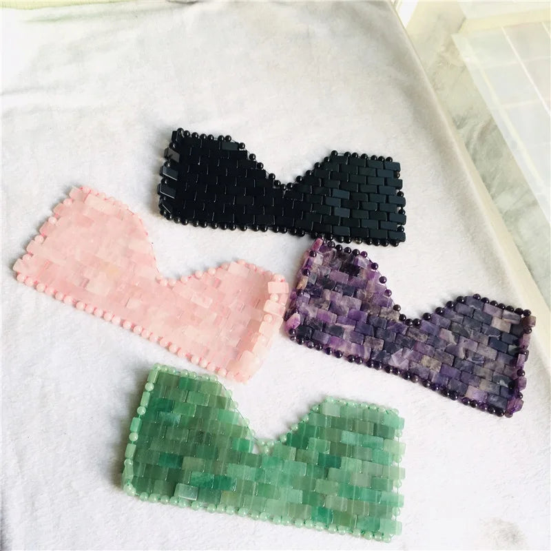 Wholesale Natural Healing Jade Stone Eye Mask Stone Obsidian Crystal Eye Mask for Gift