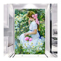 Embroidery Girl Rhinestone Mosaic Full Square Round Canvas 5D DIY Diamond Painting Portrait Cross Stitch Flower Home Decor Gifts