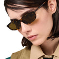 ADE WU KDD4492 Custom Small Cat Eye Retro Sunglasses Ladies Vintage Brown Lenses Oval Sun Glasses Leopard Frames Optical Glasses