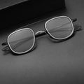 2024 High Quality Custom Logo Anti Blue Light Pure Titanium Double Beam Stock Full Frame Glasses Frame Retro Eyeglass Men