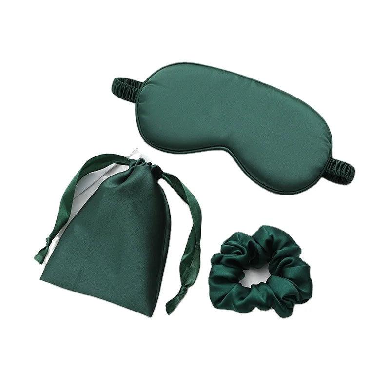 Embroidery Good Night Sleep Adjustable Eye Mask with Different Colors Imitated Silk Eye Cover for Hotel