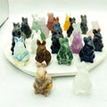 Wholesale Hand Carved Crystal Rabbits Crafts Natural Crystal Gemstone Multi Materials Mini Crystal Animals