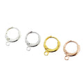 JF9230 Gold Plated 925 Sterling Silver Round Leverback Earring Hooks Hoop Ear Wires Earrings Supplies