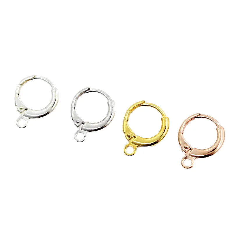 JF9230 Gold Plated 925 Sterling Silver Round Leverback Earring Hooks Hoop Ear Wires Earrings Supplies