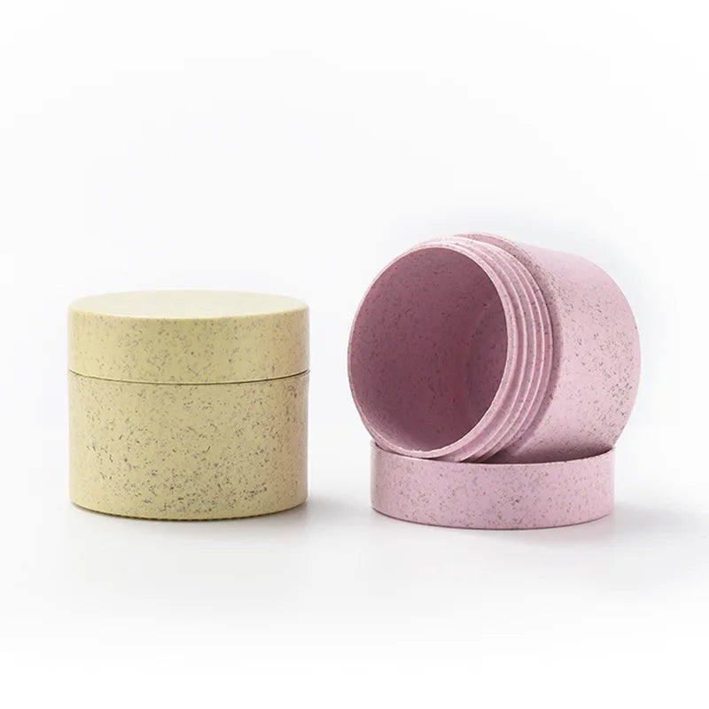 100% Biodegradable Wheat Straw Cream Jar Recyclable Cosmetic Containers in Pink for Face Cream 10g 20g 30g Crown Cap Sealing