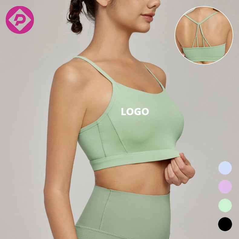 High Support Cross Strap Yoga Tops Fitness Workout Sports Tops Women's Gym Bras With Chest Pads