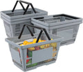 Customized Logo Color Baskets Plastic Supermarket Shopping Baskets Supermarket Basket with Handles