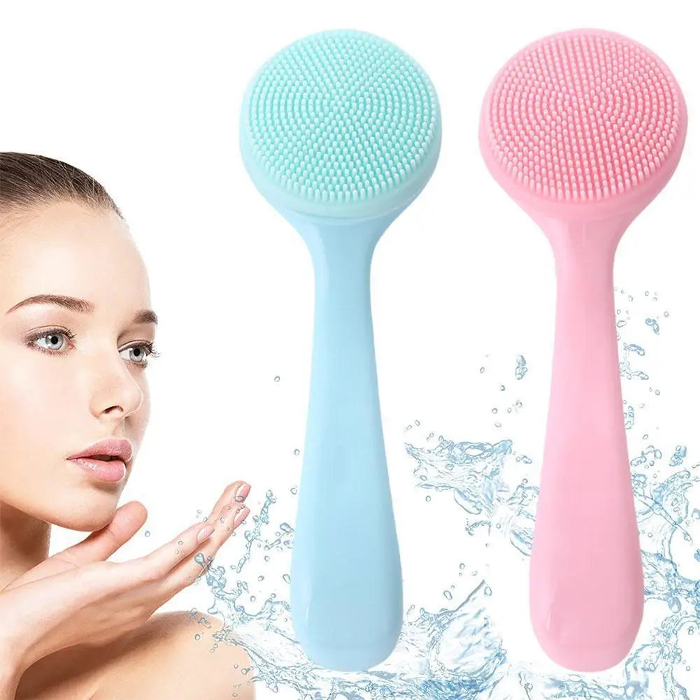 2020 Factory Professional Private Label ABS Handle + Fiber Bristles Comfortable & Harmless Flat Facial Brush Cleanser