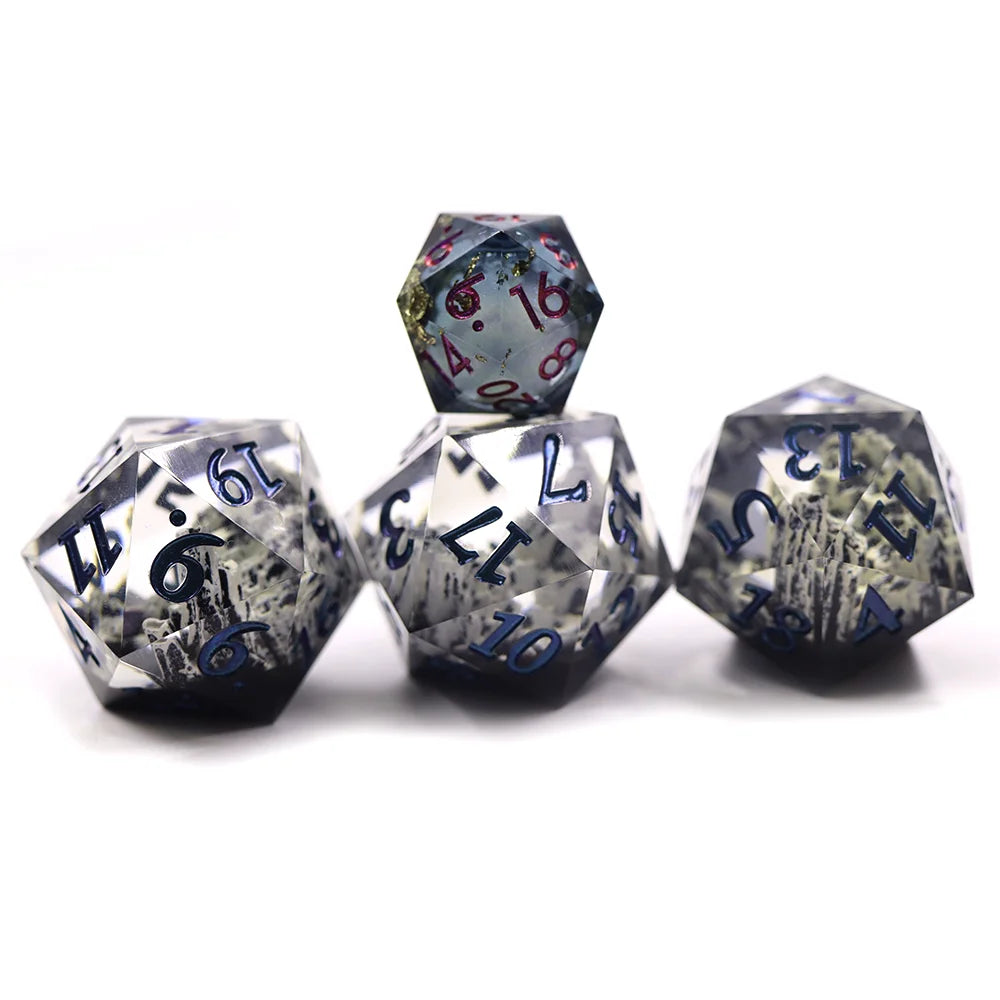 Customized 33mm D20 Oversized RPG Dnd Dice Resin Material with Sharp Edge
