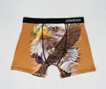 Polyester Underwear Panties for Men High Elasticity & Breathable Mid-waist Boxer Tiger Eagle Wolf 3D Digital Printing Pattern