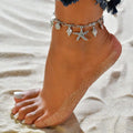 Summer Beach Anklets Starfish Sea Shell Charm Pendant Link Chain Ankle Foot Jewelry for Women Lady Beaded Ocean Anklet
