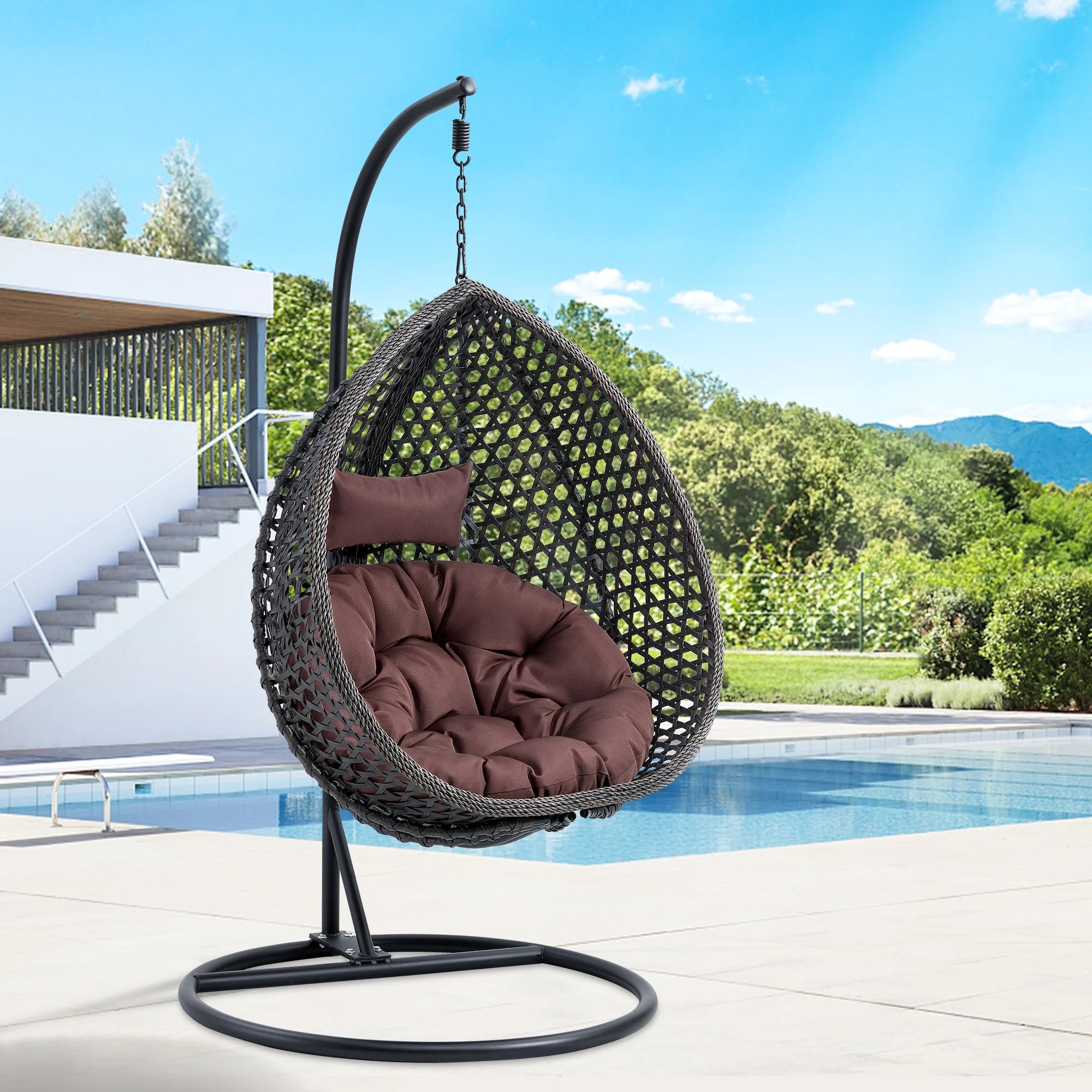 Hot Sale New Design Luxury PE Rattan Garden Living Room Swing Hanging Chair with Good Quality