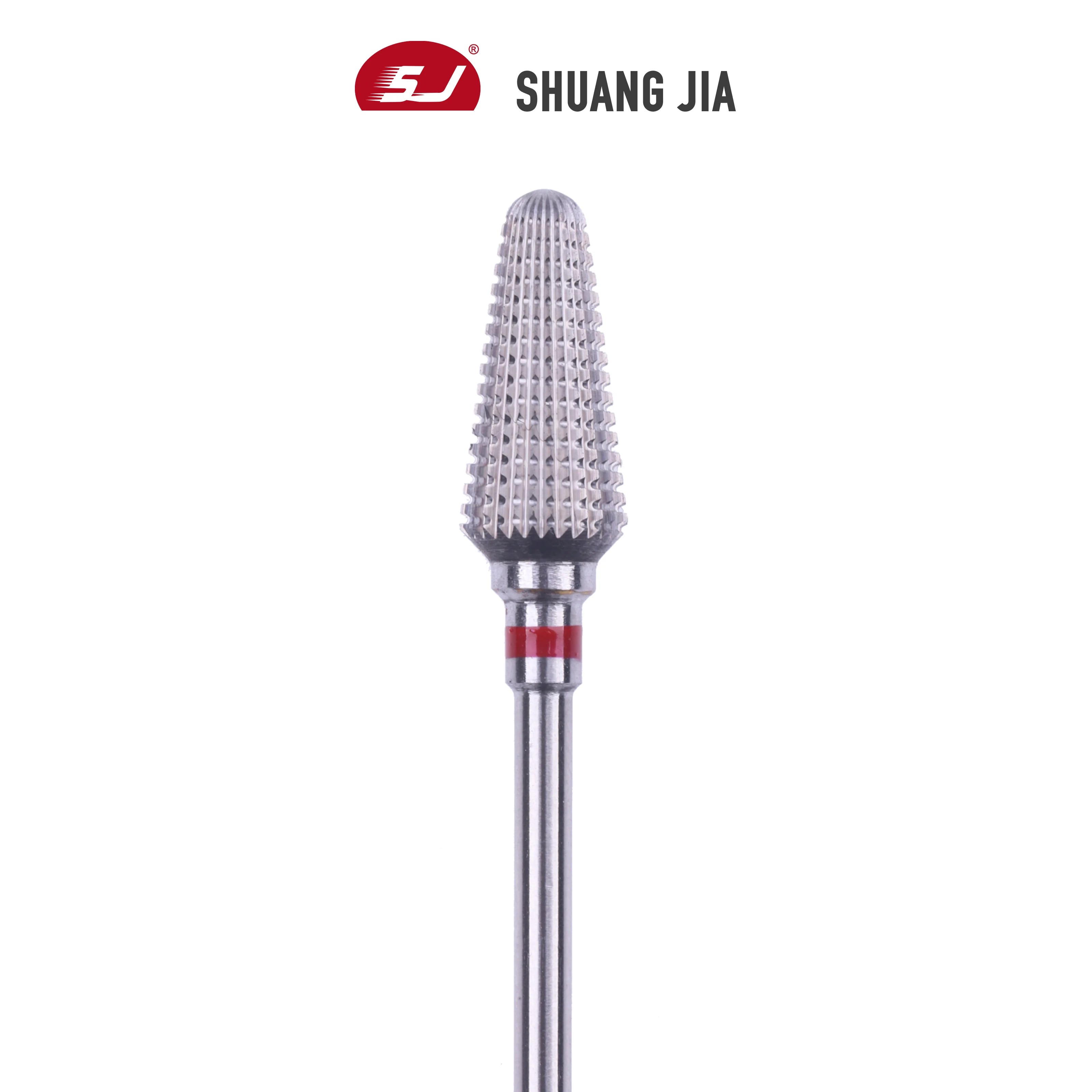 SHUANGJIA 6.8MM Professional Straight Cut Safety Manicure Tungsten Carbide  Nail Drill Bits