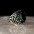 Wholesale Fashion Micro Zircon Stone Gemstone Rings Retro Large Gemstone Rings for Men