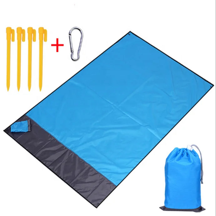 Sand Free Beach Mat Waterproof  Camping Beach Blanket Pocket Picnic Mat Portable