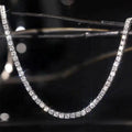 Ruyi Jewelry Lab Diamond 3mm DEF VVS VS Loose Diamond 18 Inch 18k AU750 Gold Eternity Chain Tennis Necklace for Women